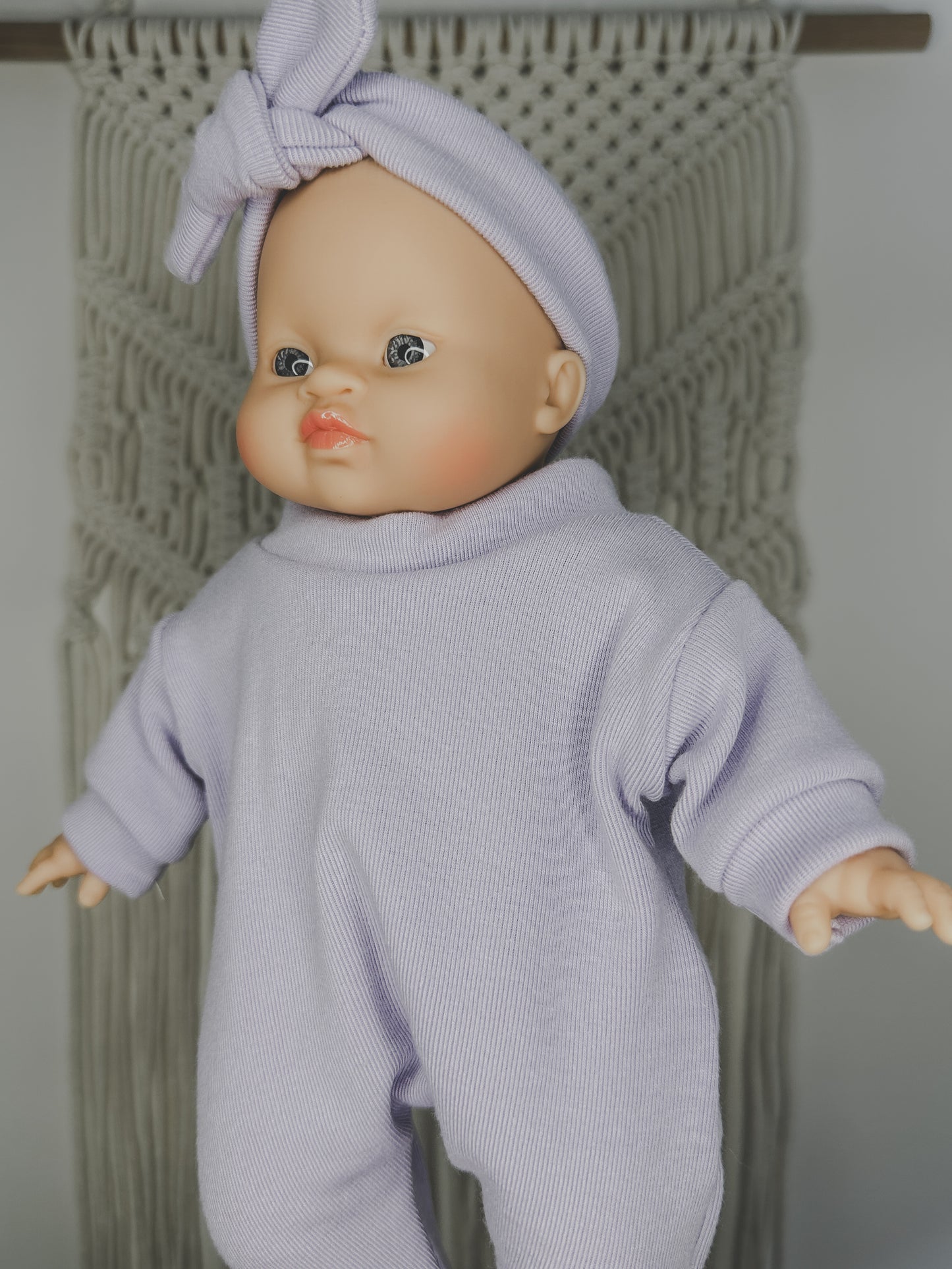 Soft Body Minikane Doll Purple Sleeper + Headband Set