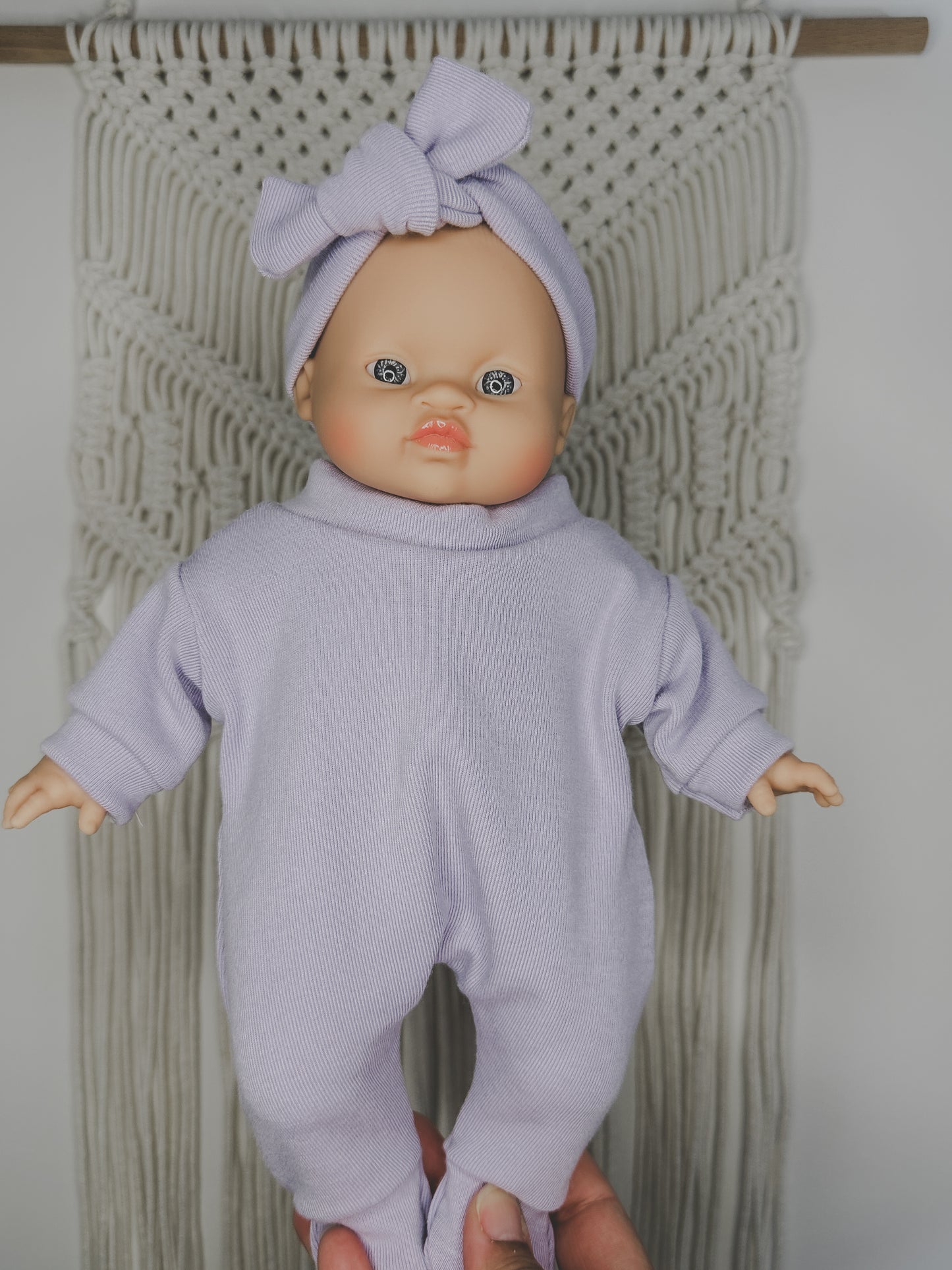 Soft Body Minikane Doll Purple Sleeper + Headband Set