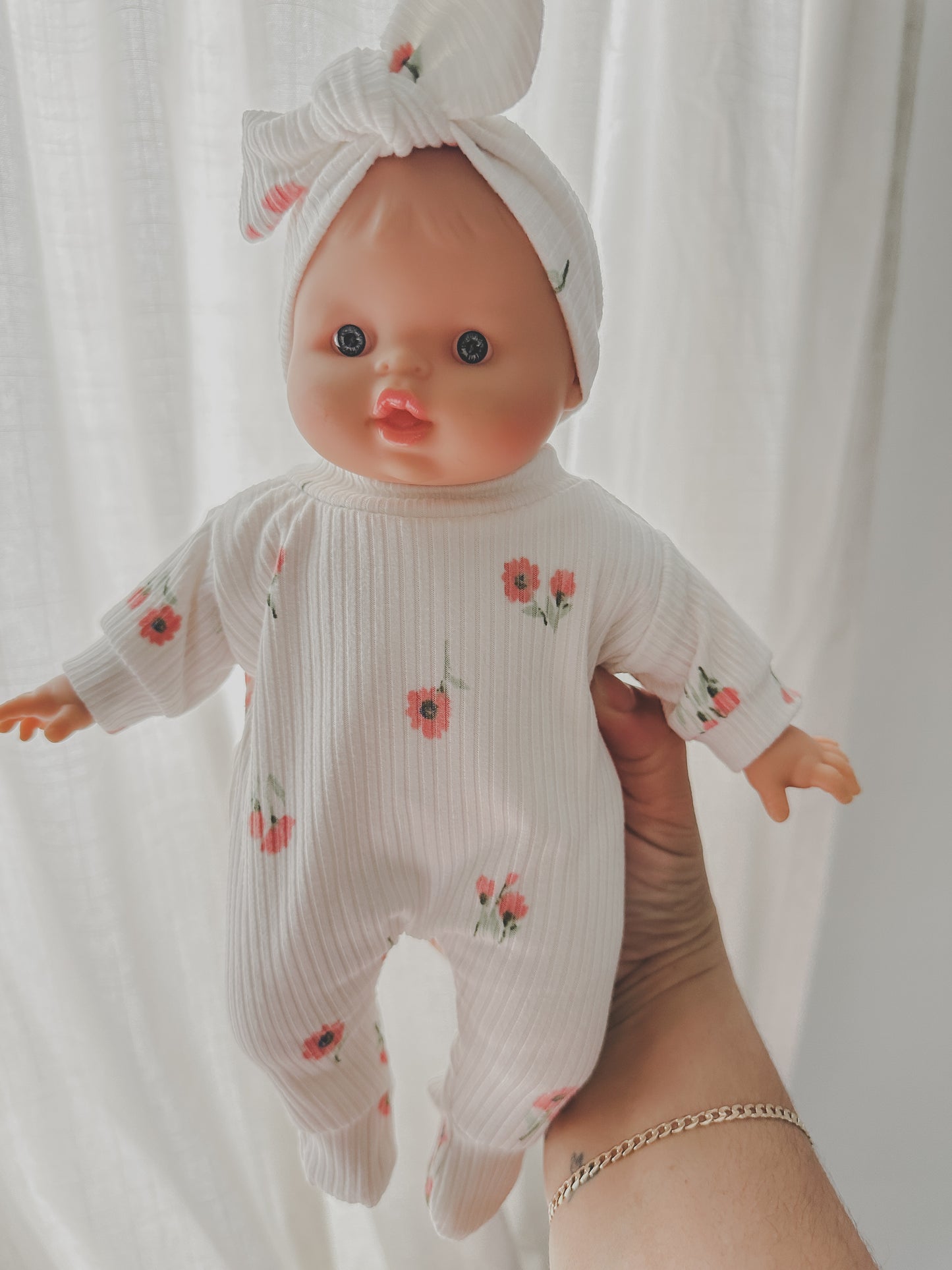 Soft Body Minikane Doll Valentines Sleeper + Headband Set